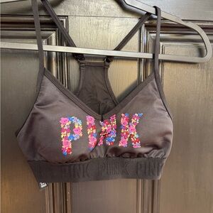 Victoria's Secret Pink Sports Bra - Black with Multicolor Floral